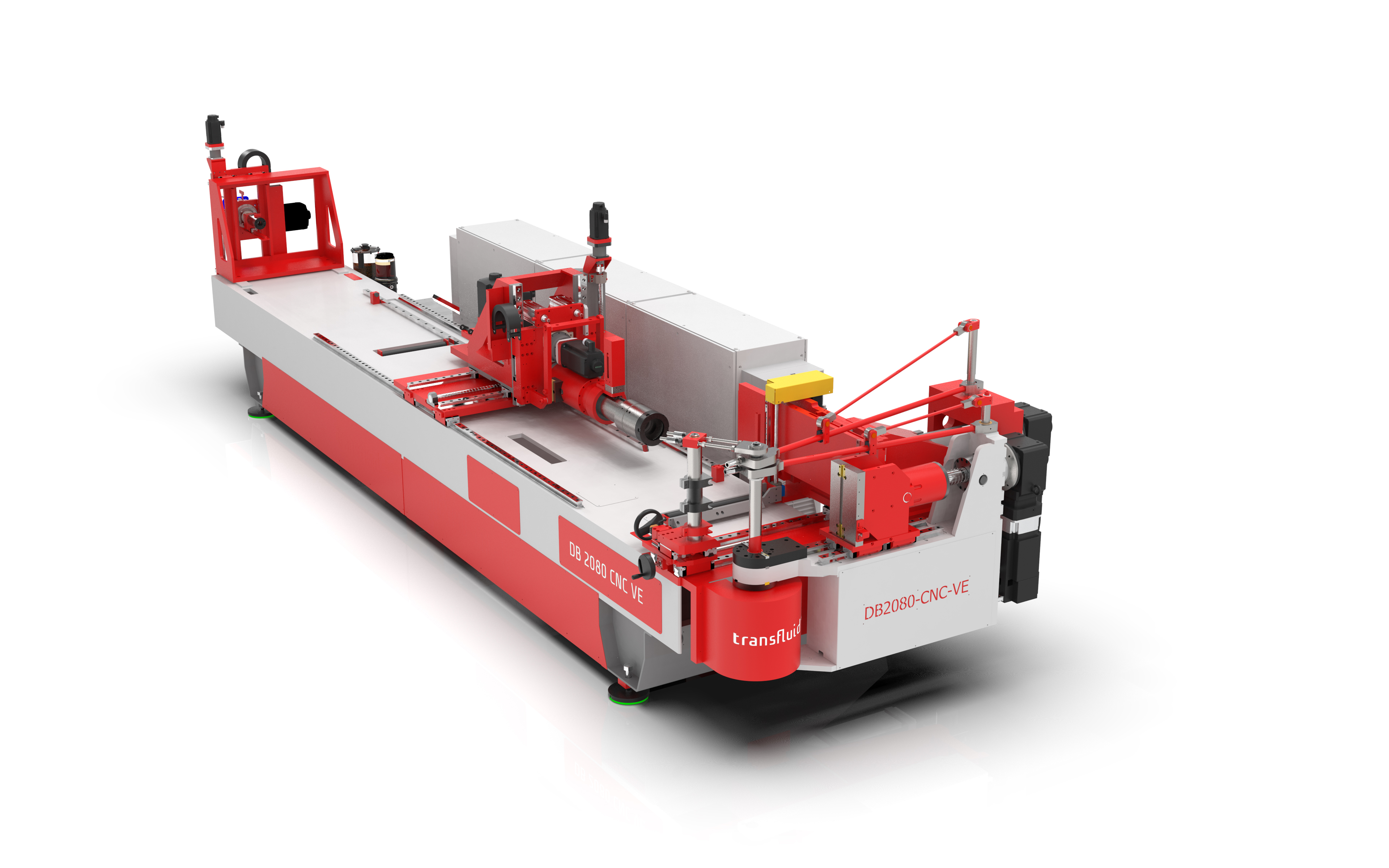 CNC-Rohrbiegemaschine t bend PROLINE 80 von transfluid für automatisiertes und präzises Biegen von Metallrohren in der industriellen Fertigung.